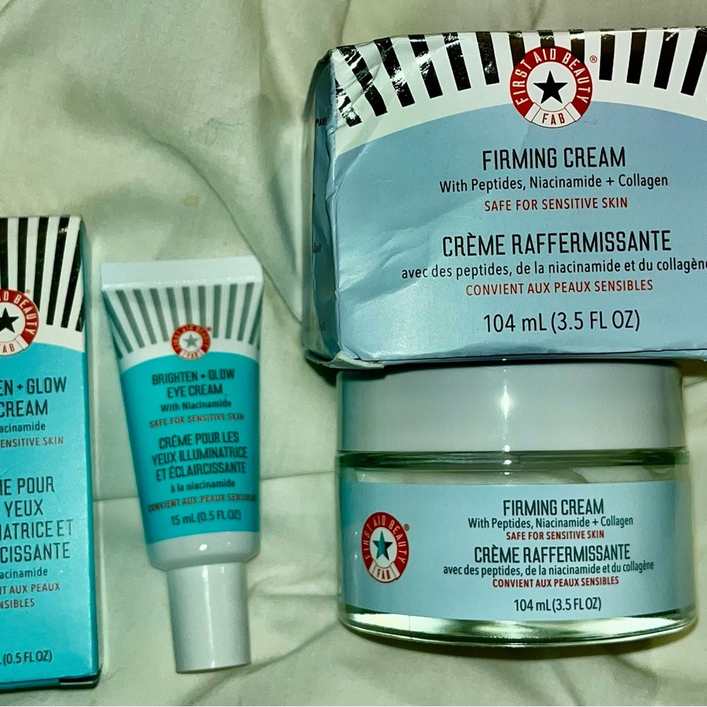 First Aid Beauty Firming Cream + Brighten & Glow Eye Cream Set – New with Boxes